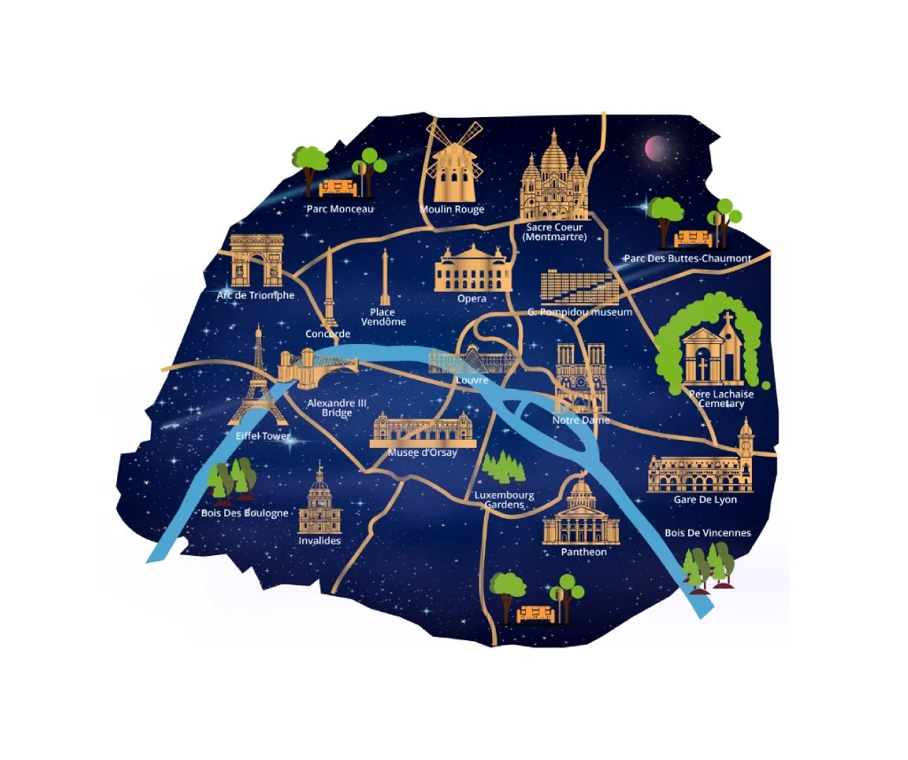 Paris by Night Map